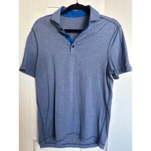Men's Lululemon Evolution Short-Sleeve Polo Shirt, Blue, Size S EUC